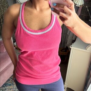 Champion Pink Racerback Tank with White Trim